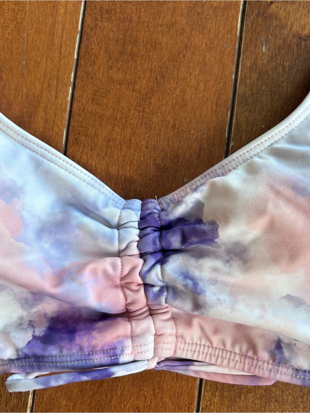 Roxy Pastel Tie-Dye Bikini Top in Pink and Purple - Picture 2 of 7